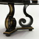 Table à manger néoclassique Maurice Hirsch bois noir doré miroir 1970
