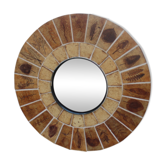 Roger Capron ceramic mirror 50cm