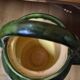 Old green glazed earthenware goat, pottery from Savoie, Broc Verseu.