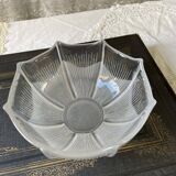 Thick transparent and opalescent glass cup