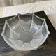 Thick transparent and opalescent glass cup