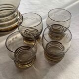Carafe en verre fumé avec ses 4 verres