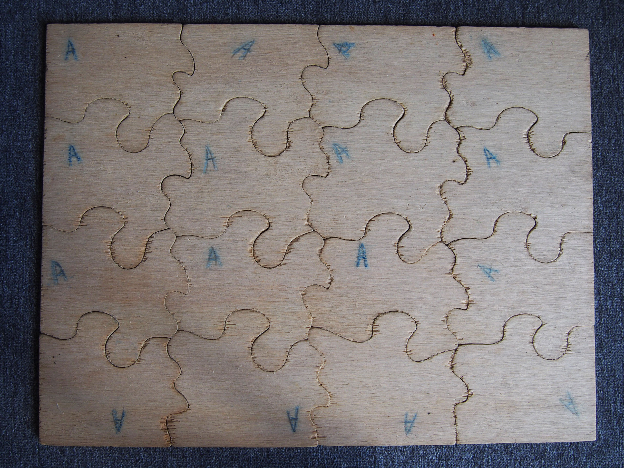 Old wooden Africa map puzzle