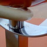 Orange and chrome eyeball table lamp