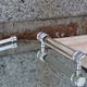 Vintage mirrored tray with glass and metal handles – H5 × W39 × D30 cm