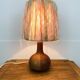 Wooden ball lamp with wool lampshade, 1960s