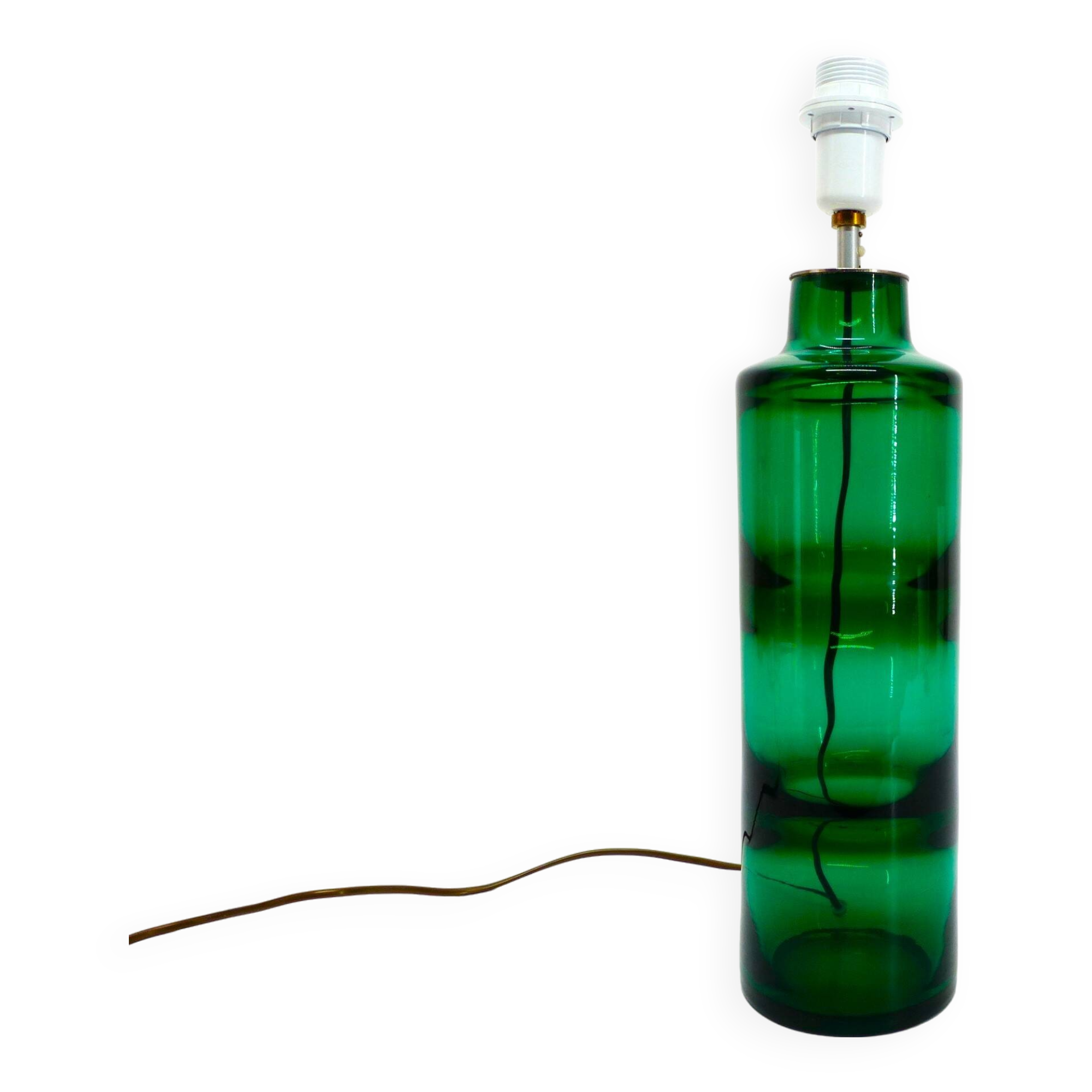 Scandinavian lamp in green incalmo glass Hadeland Glassverk - Høvik Verk 1960