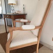 Voltaire armchair in boucle fabric