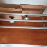 coat rack, sandblasted wooden and metal coat hooks