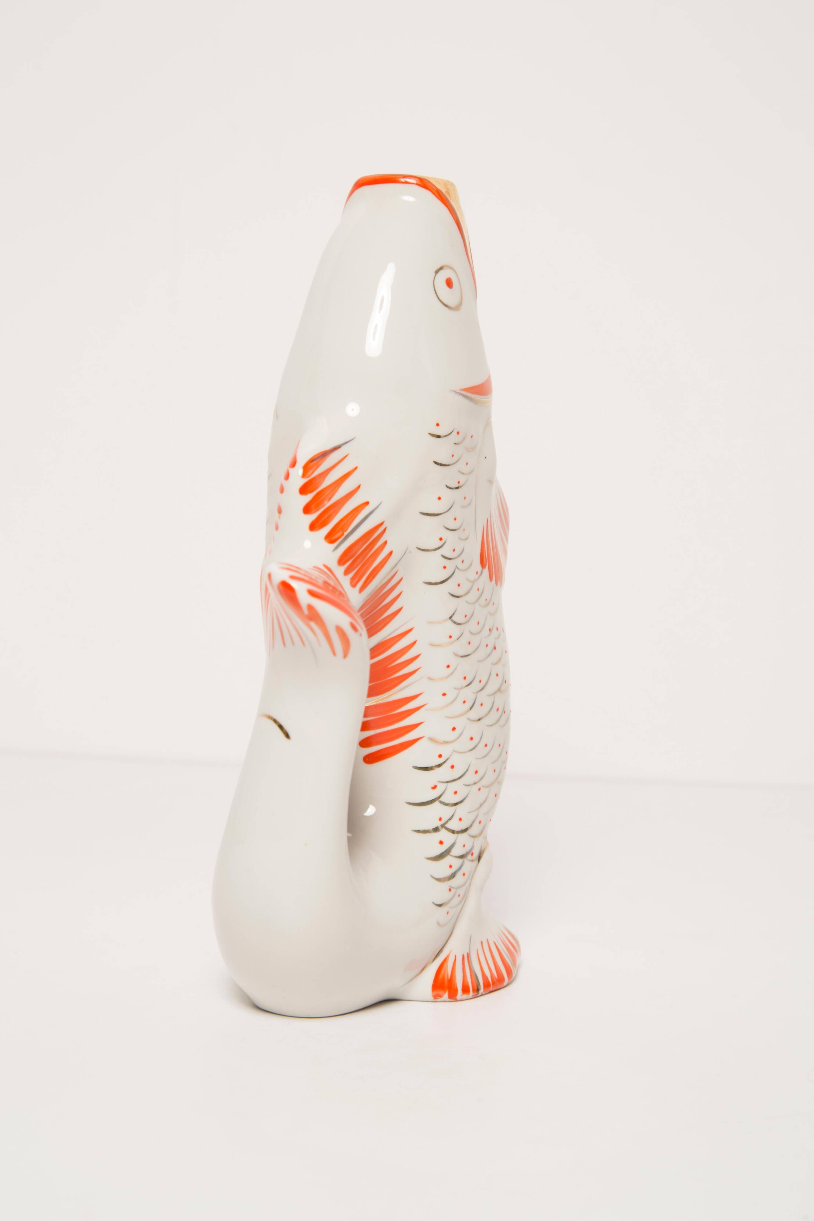 White Glass Fish Carafe/Vase