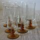 6 vintage brown footed champagne flutes in very good condition