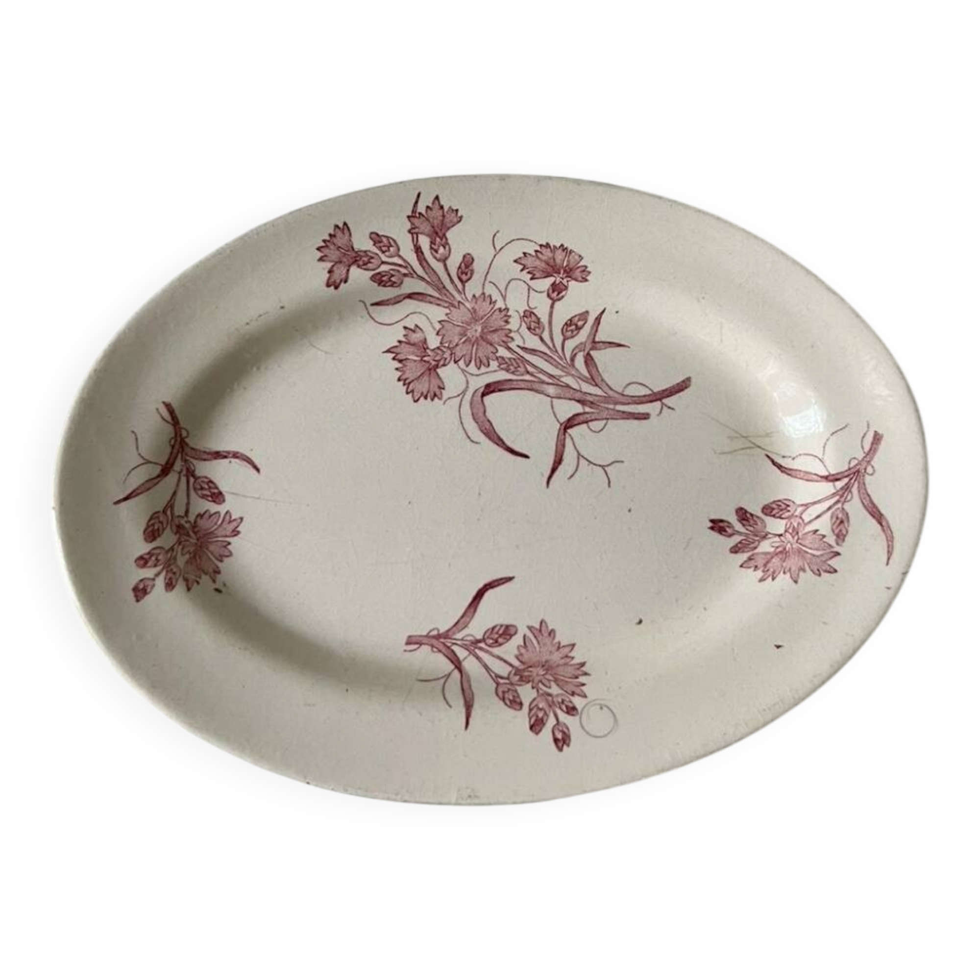 Beautiful Longchamp Terre de Fer dish with pink floral cornflower design