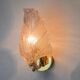 Frosted leaf wall lamp, murano glass, italy, 1970