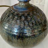 Enamelled ceramic lamp base signed Ferrières