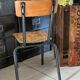 Ancienne chaise écolier enfant bois et métal