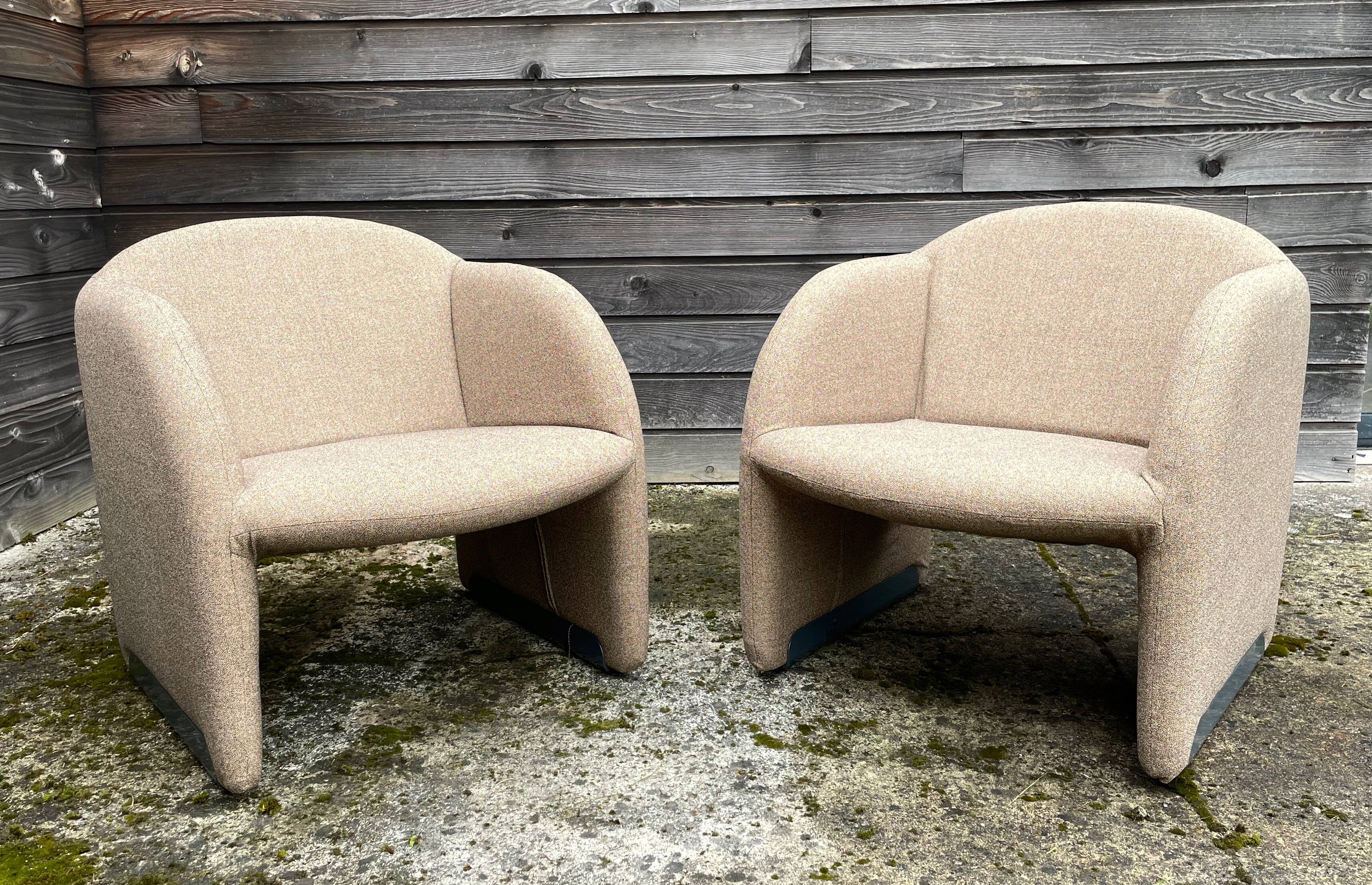 BEN ARMCHAIR BY PIERRE PAULIN, WITH LVMH FABRIC.