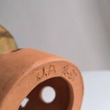 Openwork terracotta table lamp