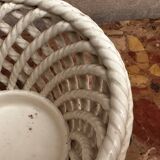 Vintage woven ceramic cache-pot
