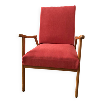 Fauteuil boomerang rouge, 60s