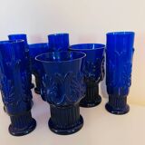 8 verres Pilgrim bleu cobalt