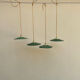 Lot 4 suspensions indus tôle émaillée verte et blanche déco ferme vintage