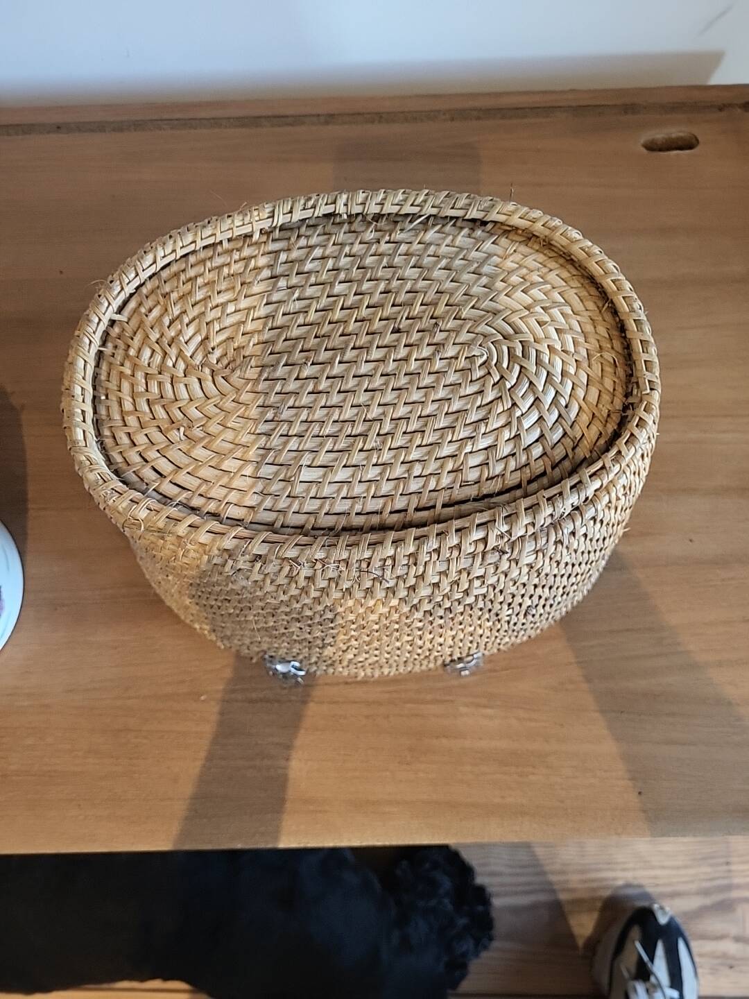 Vintage tea set and basket