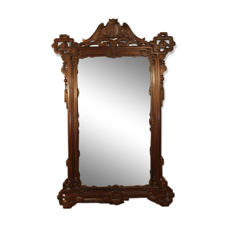 Large Mirror From The End Of The 19th Japanese Style, Attributed To Viardot