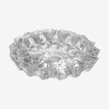 Chiseled glass ashtray