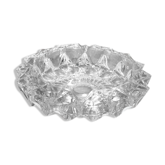 Chiseled glass ashtray