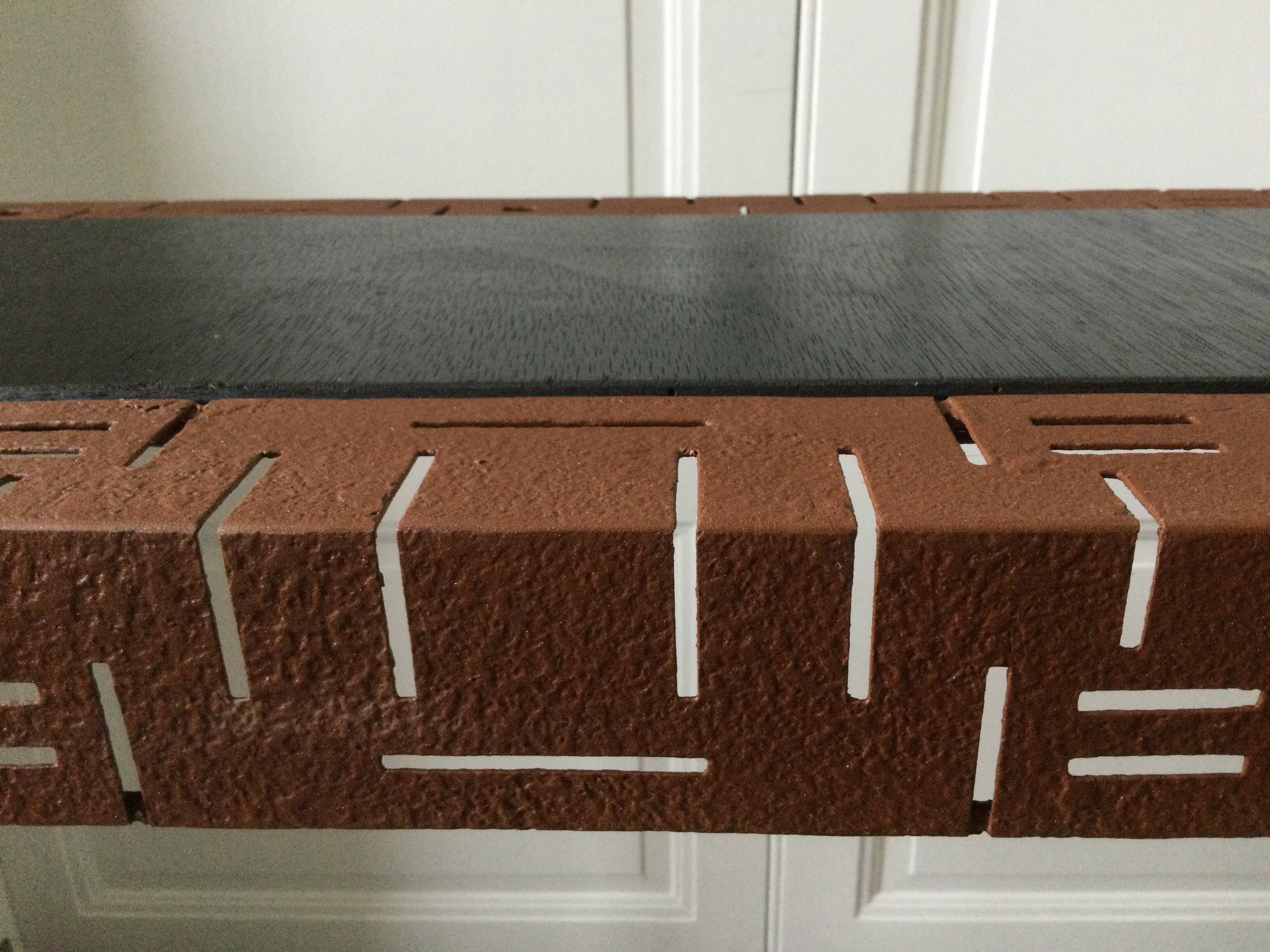 Perforated sheet metal and wood console