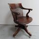 Antique oak office armchair