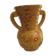 Yellow ceramic vase with motifs, 70s