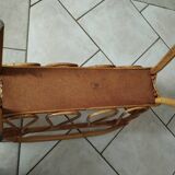 Vintage bamboo and rattan magazine rack from the 70s