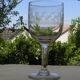 Set of 4 old balloon glasses in blown glass, engraved frieze