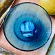 Blown glass bowl with fine bubbles