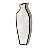 Vase balustre en céramique blanche à liseré noir