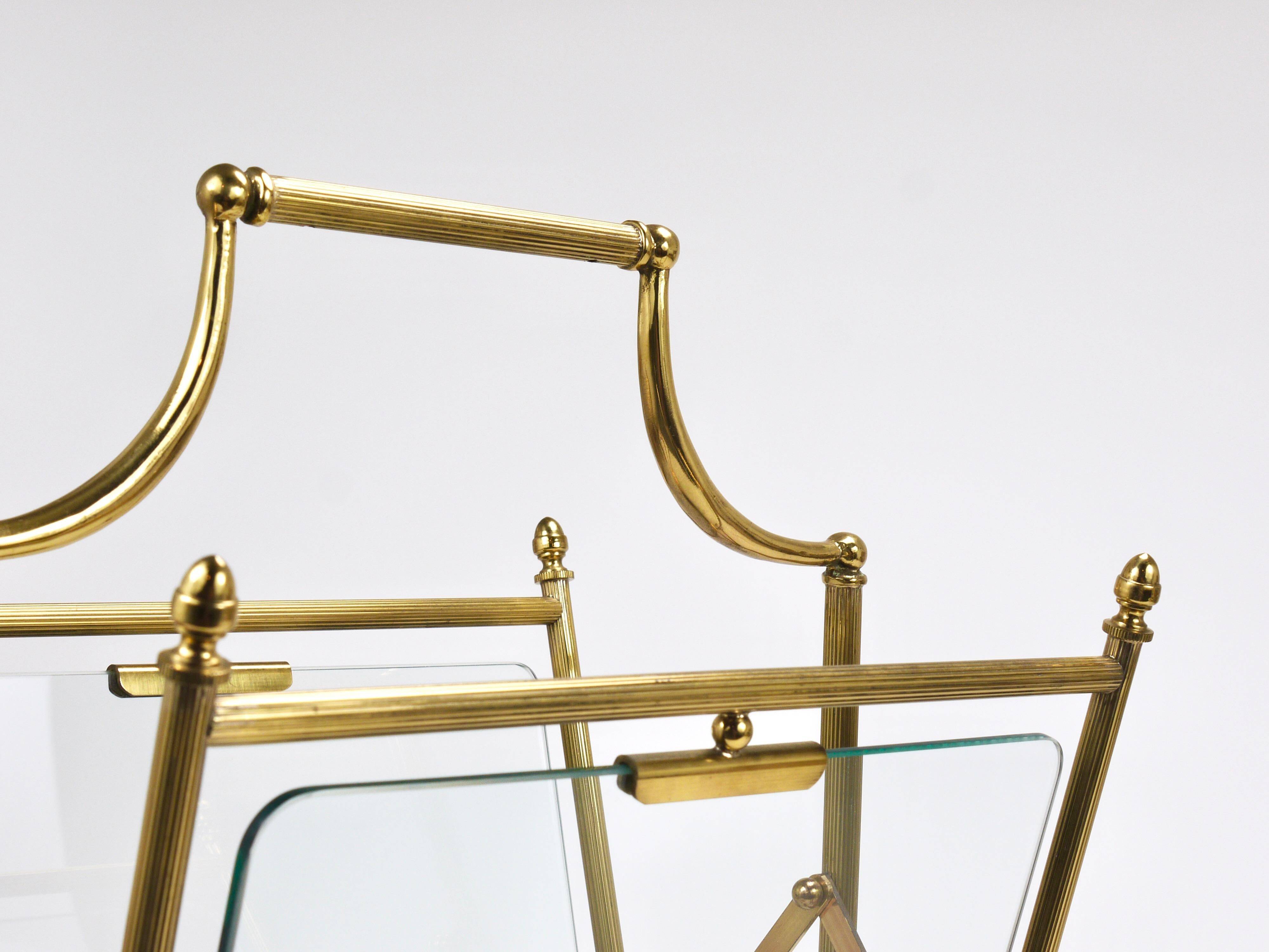 Neoclassical magazine rack by Maison Jansen, France, 1950s.