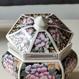 Bonbonnière/pot thé/Gingembre. Stylé Asiatique, Motifs floraux/pivoines. Décor Exclusiv, Made in Italy