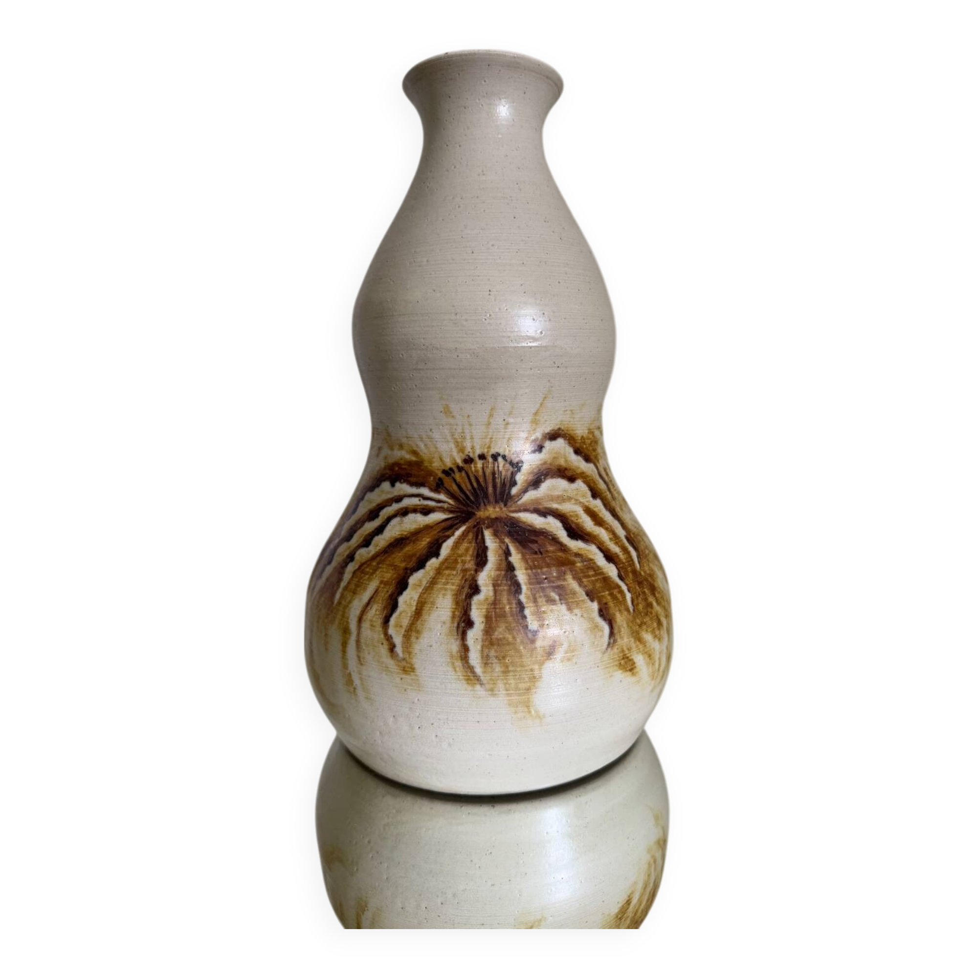 Chouzet stoneware double gourd vase from the 70s