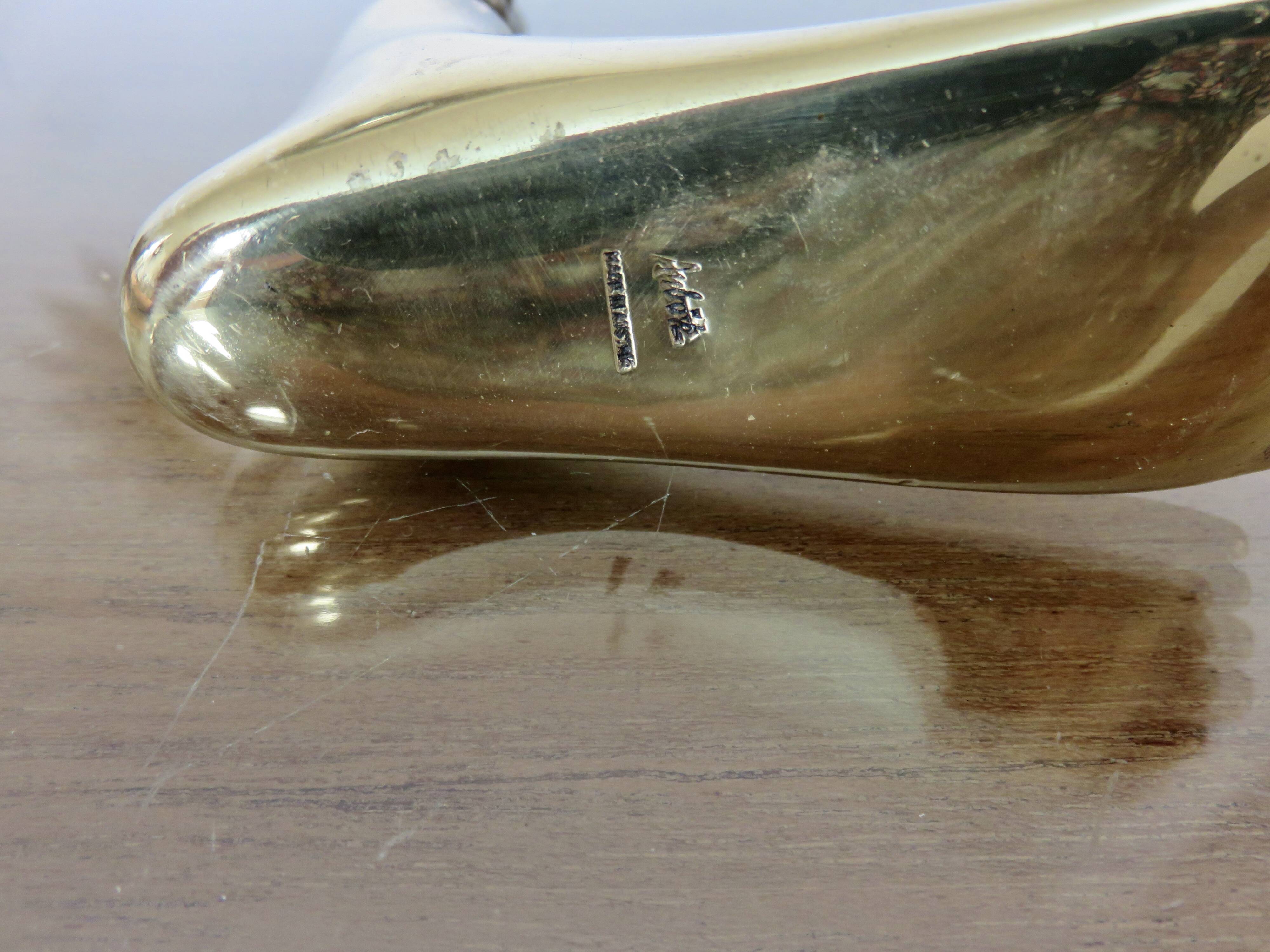 Carl Aubock, signed, necessary bar in gilded brass, Austria, 1950