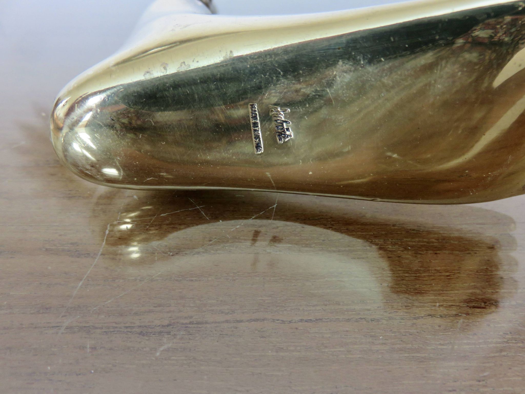 Carl Aubock, signed, necessary bar in gilded brass, Austria, 1950
