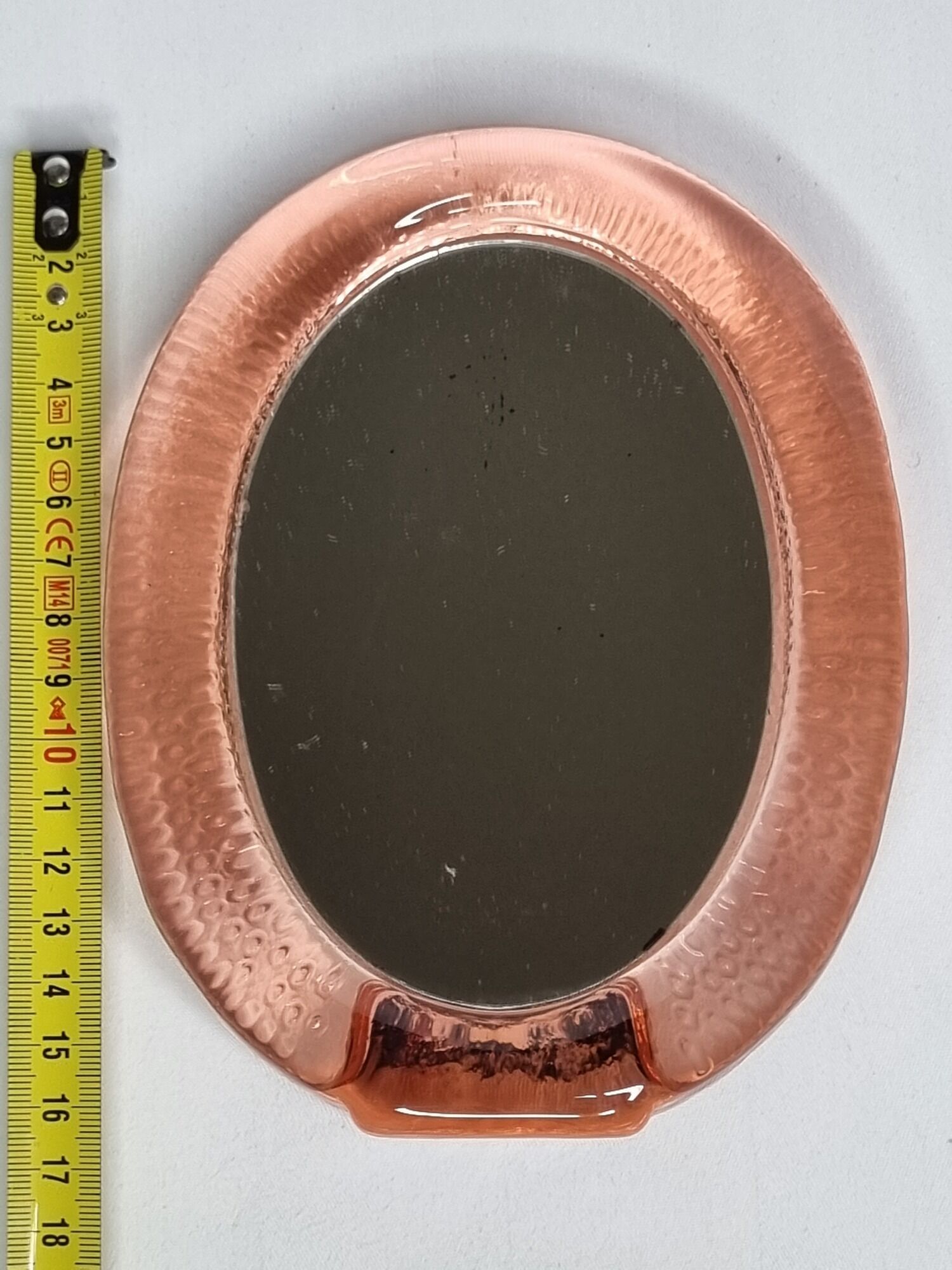 Miroir en verre vintage ovale à poser 16 cm
