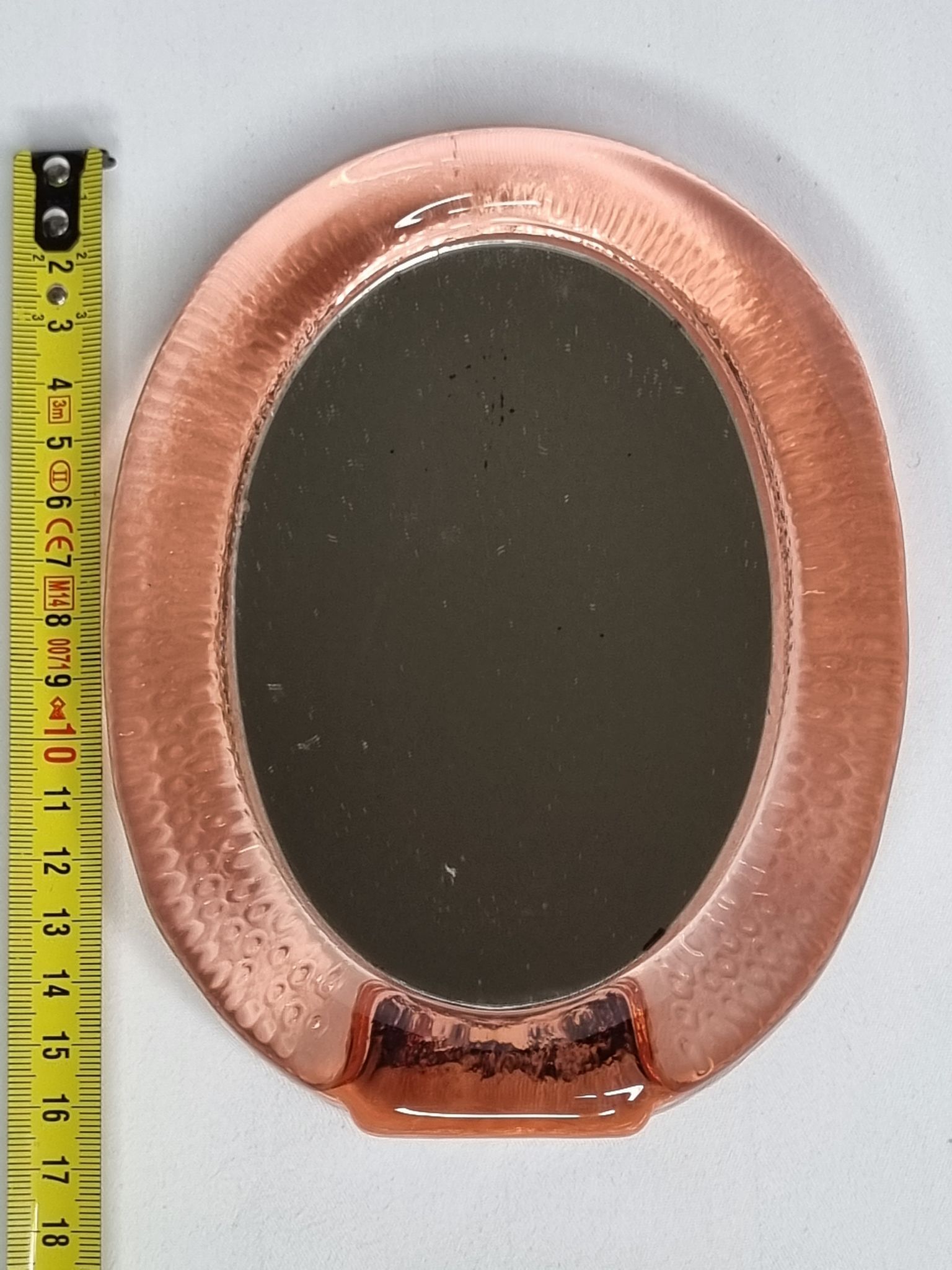 Miroir en verre vintage ovale à poser 16 cm