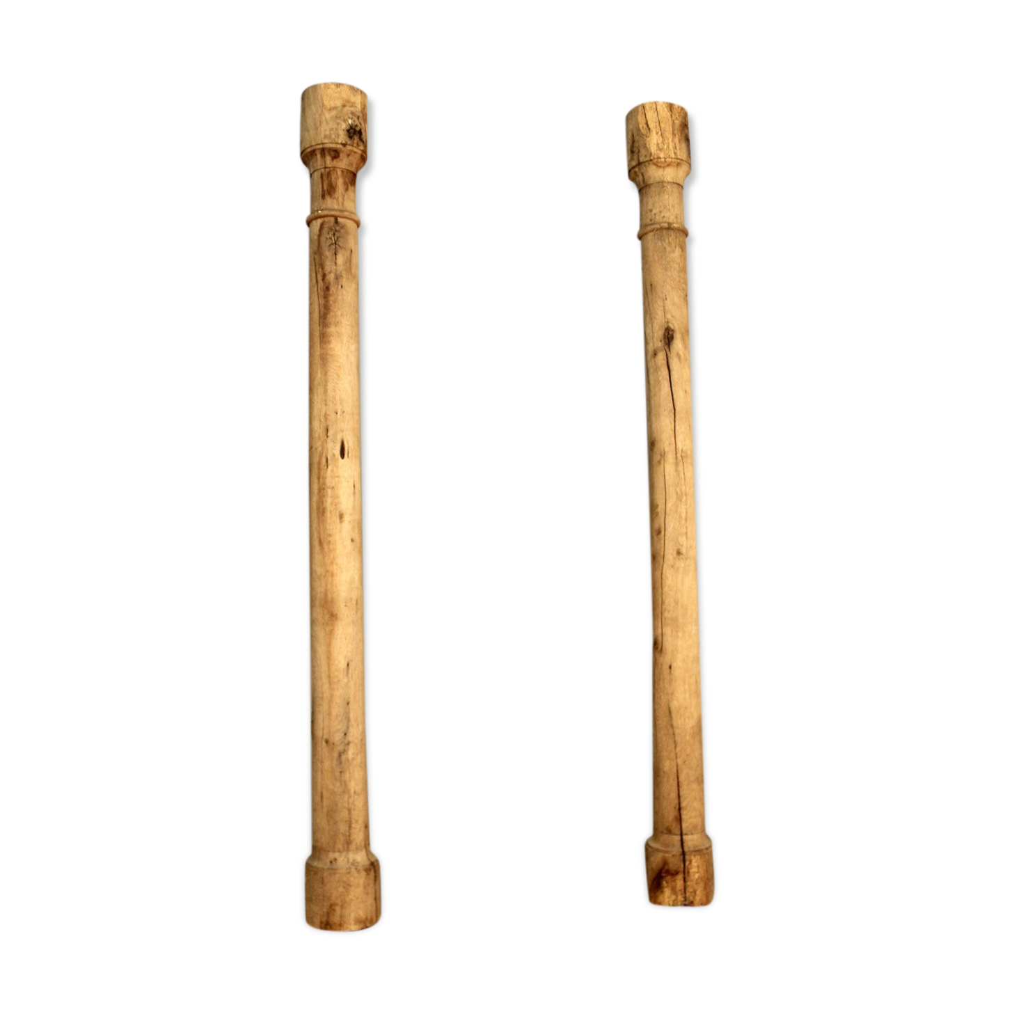 Pair of oak columns