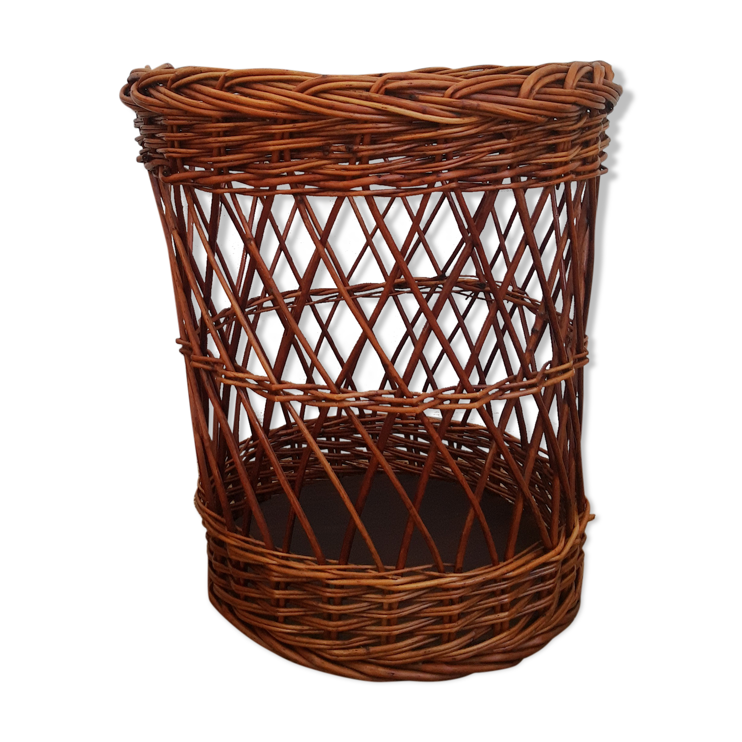 Large basket / laundry basket - vintage wicker toy basket