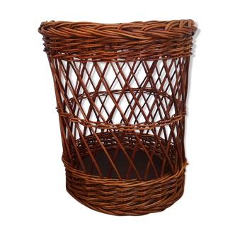 Large basket / laundry basket - vintage wicker toy basket