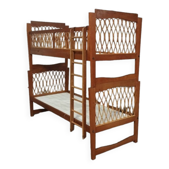 Rattan bunk bed, vintage 1960
