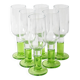 Set of 6 Limoncino Sherry Glasses / Green Sorbetto Stemware /Bormioli Rocco