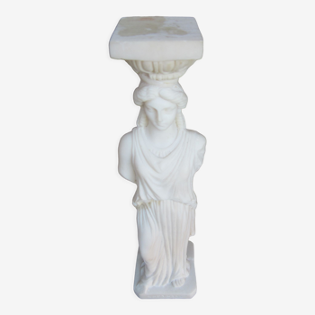 Pilier statuette grecque en albâtre