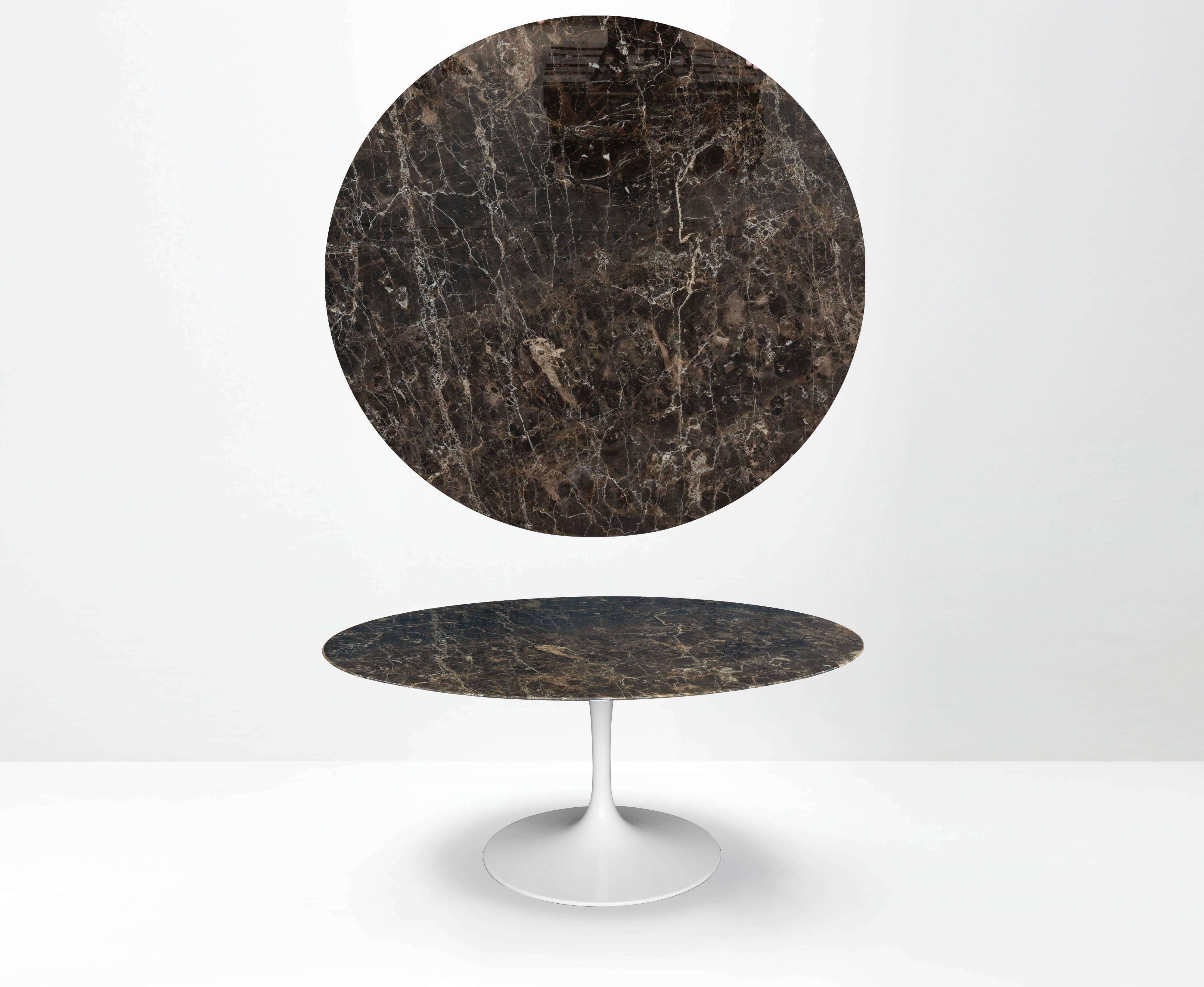 Original round Knoll Tulip dining table (137cm) Emperador glossy LIKE NEW!